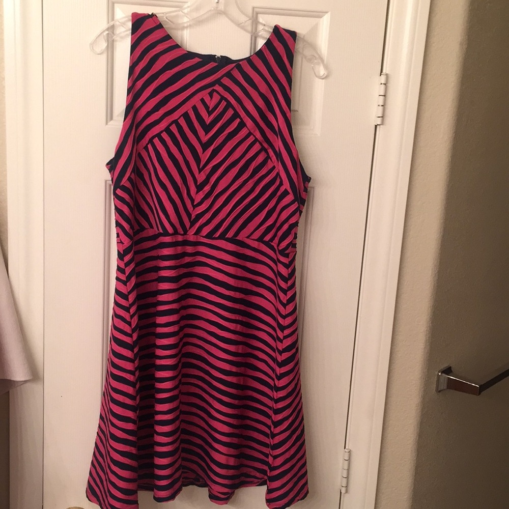 Xhilaration pink & navy mini dress